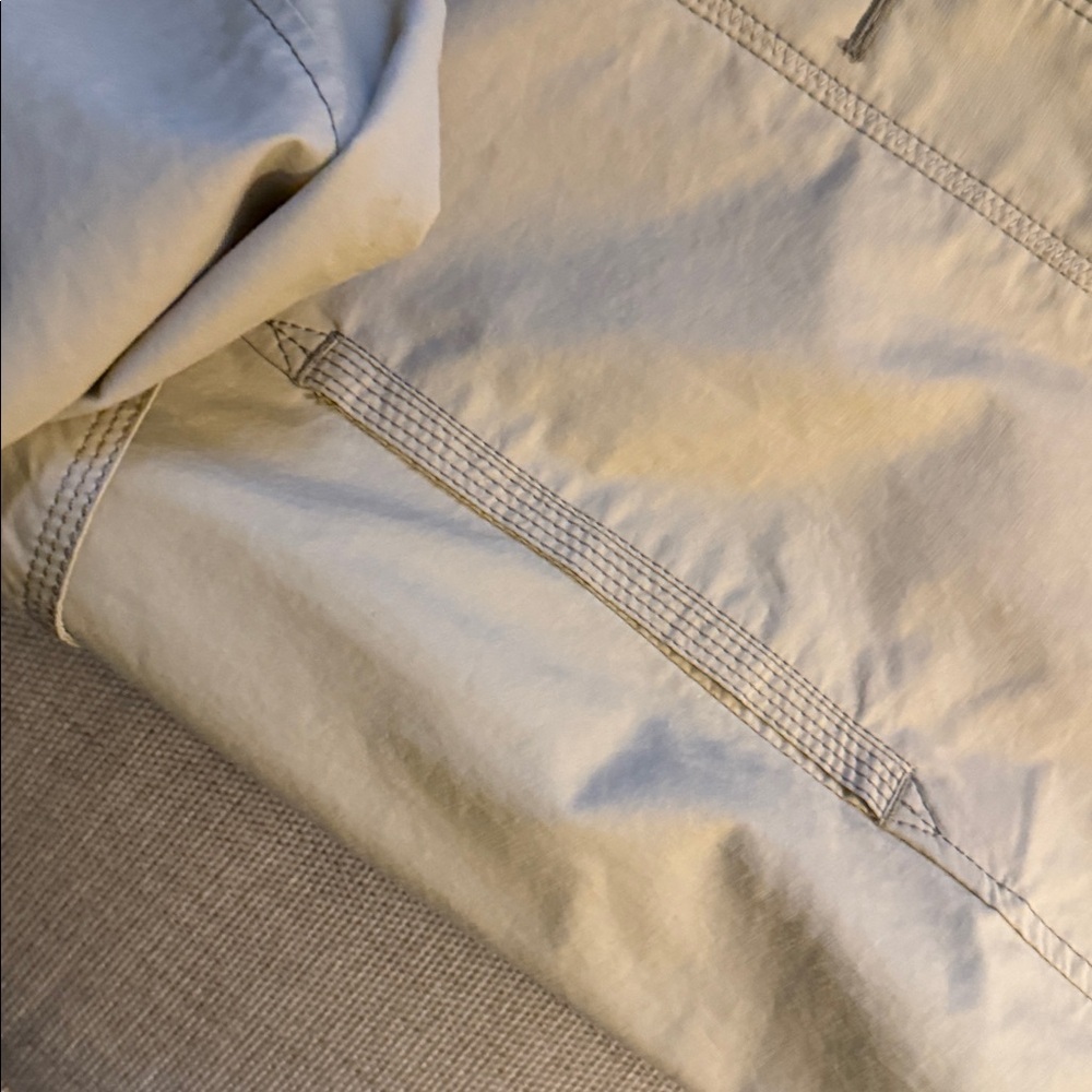 Eddie Bauer Trench Coat/Jacket Button Front Mid Length Classic Staple Neutral L - Picture 9 of 13